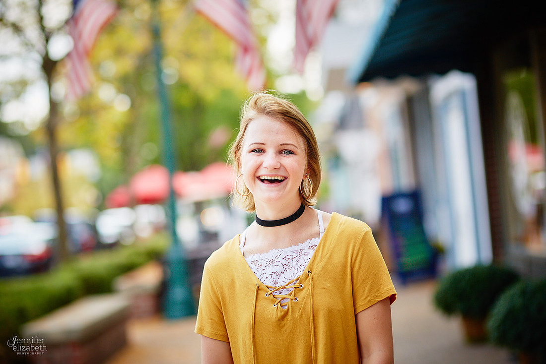 Katie: Senior Portrait Session in Old Worthington and at Nationwide Arena