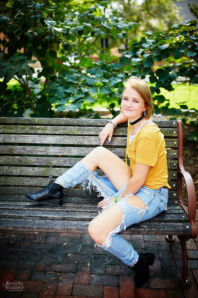 Katie: Senior Portrait Session in Old Worthington and at Nationwide Arena