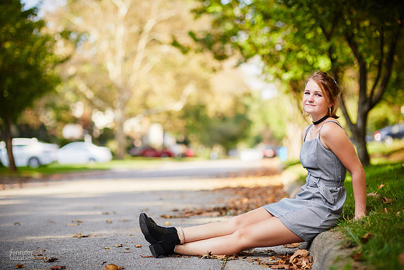 Katie: Senior Portrait Session in Old Worthington and at Nationwide Arena