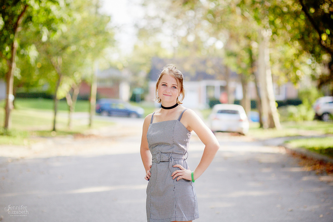 Katie: Senior Portrait Session in Old Worthington and at Nationwide Arena