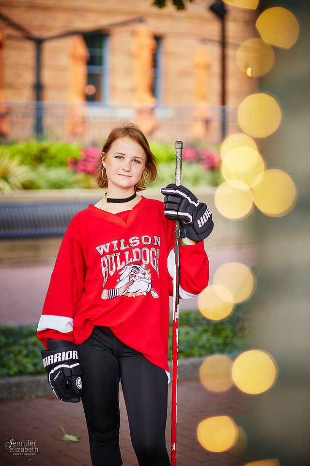 Katie: Senior Portrait Session in Old Worthington and at Nationwide Arena