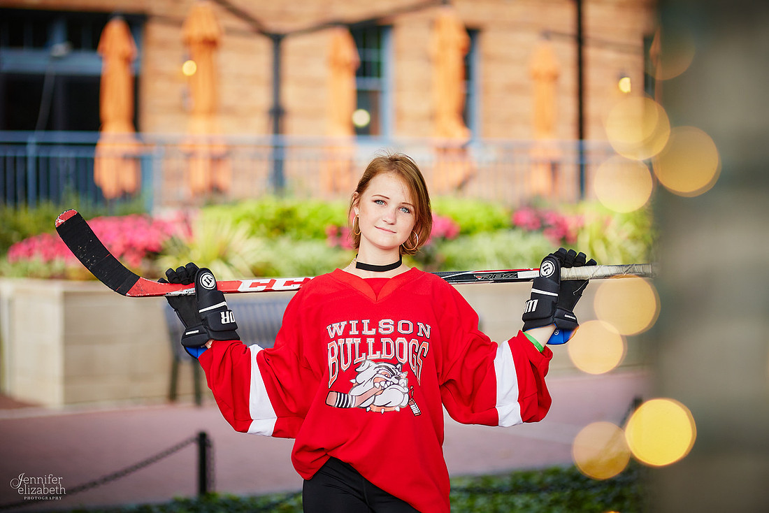 Katie: Senior Portrait Session in Old Worthington and at Nationwide Arena