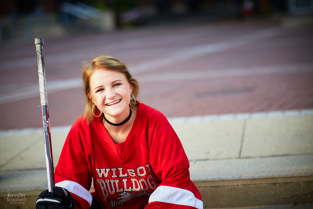 Katie: Senior Portrait Session in Old Worthington and at Nationwide Arena