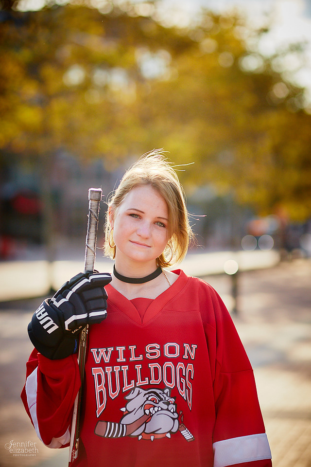 Katie: Senior Portrait Session in Old Worthington and at Nationwide Arena