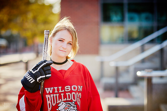 Katie: Senior Portrait Session in Old Worthington and at Nationwide Arena