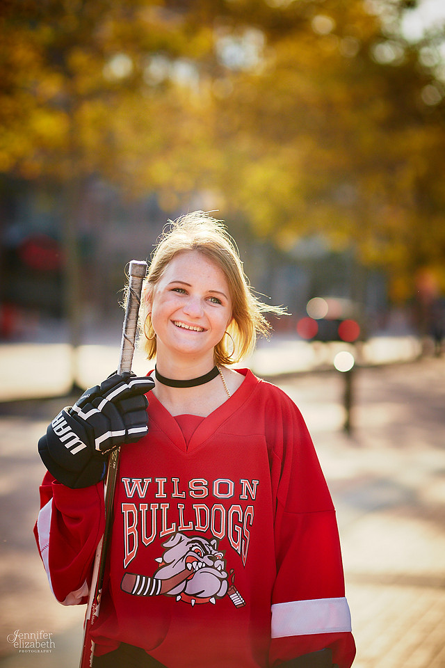 Katie: Senior Portrait Session in Old Worthington and at Nationwide Arena