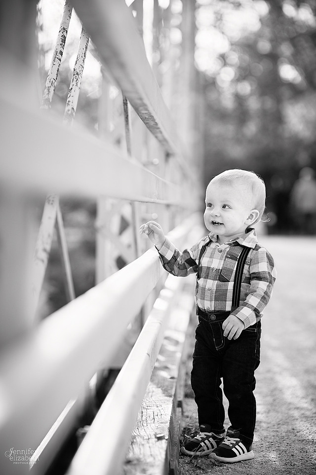 Jaxson: First Birthday Portrait Session at Station Road Bridge in Brecksville