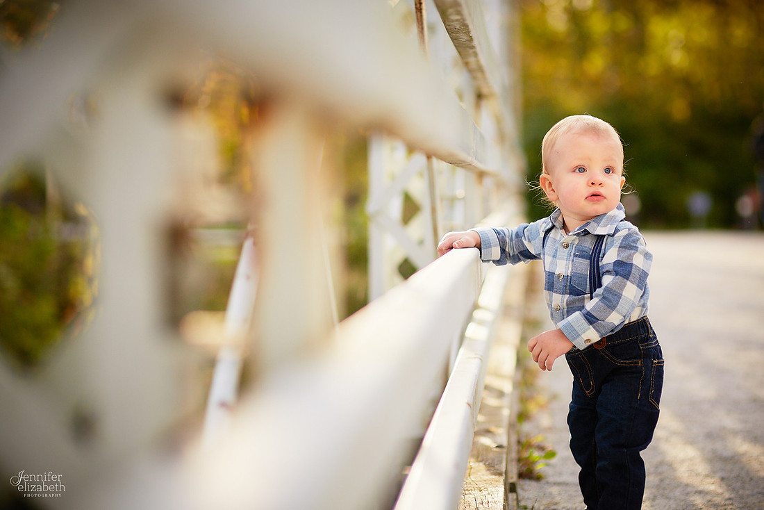 Jaxson: First Birthday Portrait Session at Station Road Bridge in Brecksville