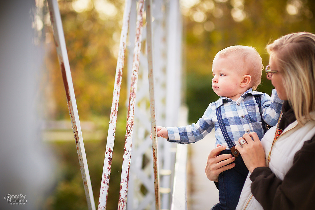 Jaxson: First Birthday Portrait Session at Station Road Bridge in Brecksville