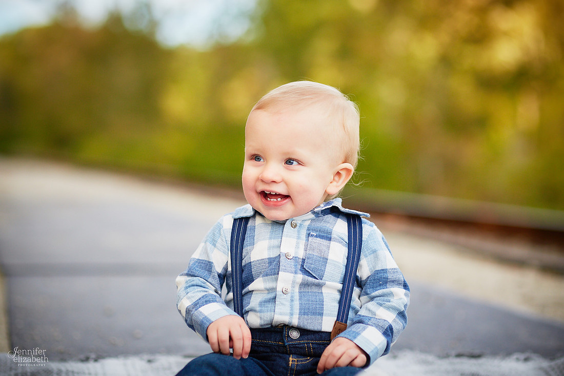 Jaxson: First Birthday Portrait Session at Station Road Bridge in Brecksville