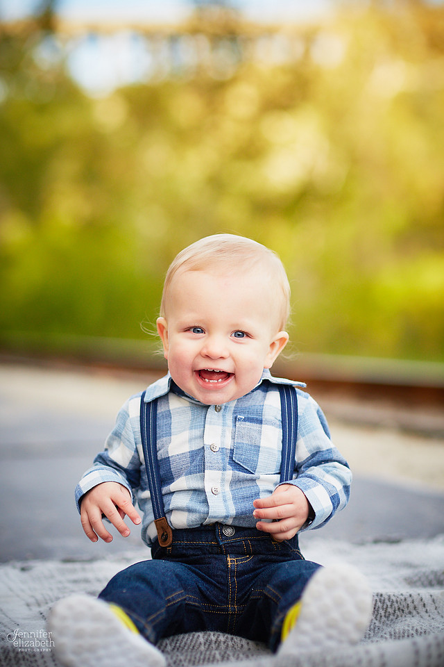 Jaxson: First Birthday Portrait Session at Station Road Bridge in Brecksville