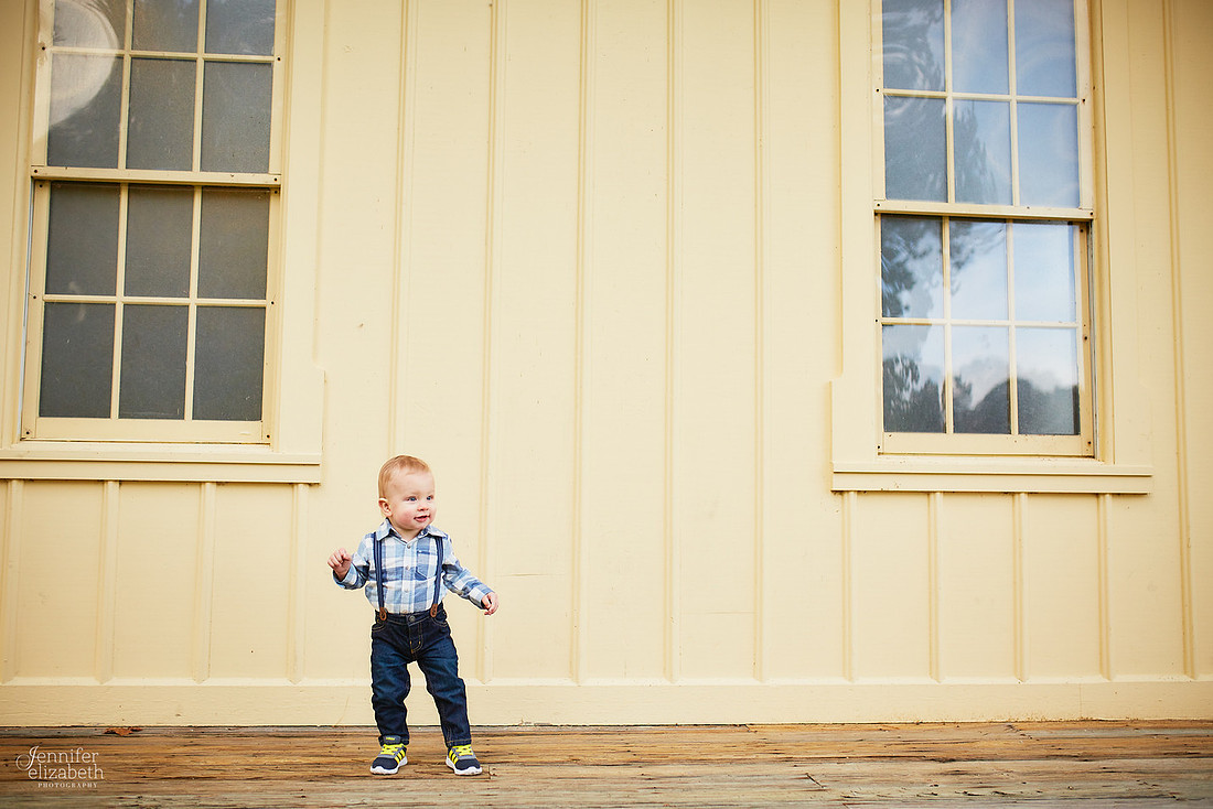 Jaxson: First Birthday Portrait Session at Station Road Bridge in Brecksville