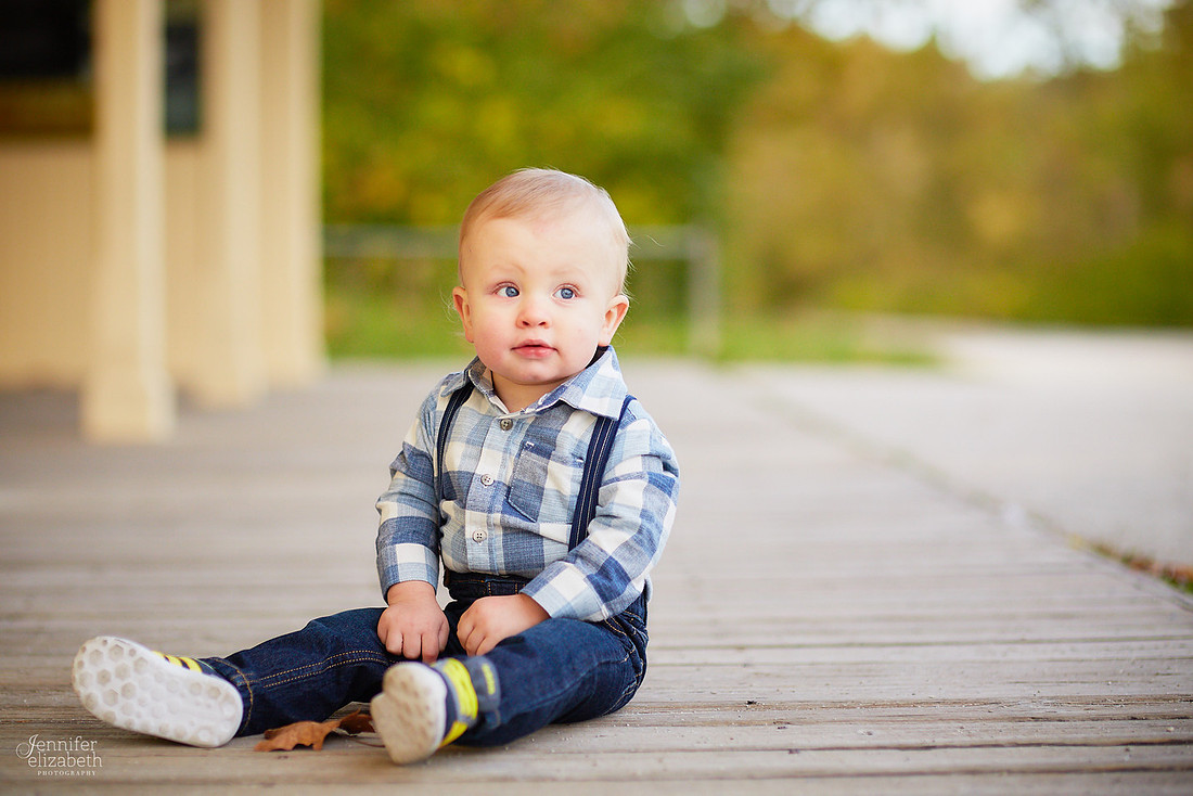 Jaxson: First Birthday Portrait Session at Station Road Bridge in Brecksville
