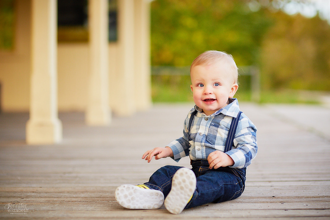 Jaxson: First Birthday Portrait Session at Station Road Bridge in Brecksville