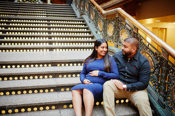 Stephanie & Vick: Maternity Session at the Hyatt Regency Cleveland at The Arcade