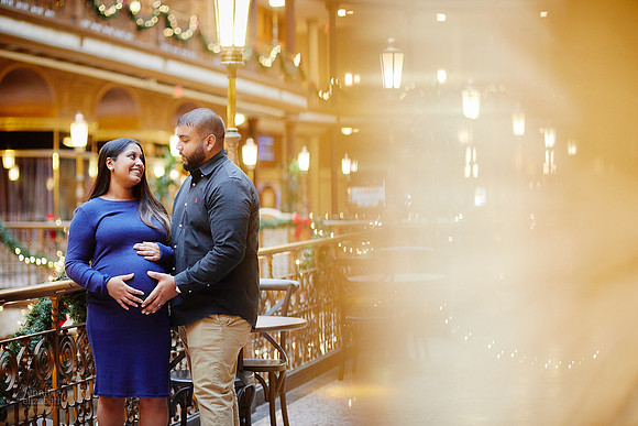 Stephanie & Vick: Maternity Session at the Hyatt Regency Cleveland at The Arcade