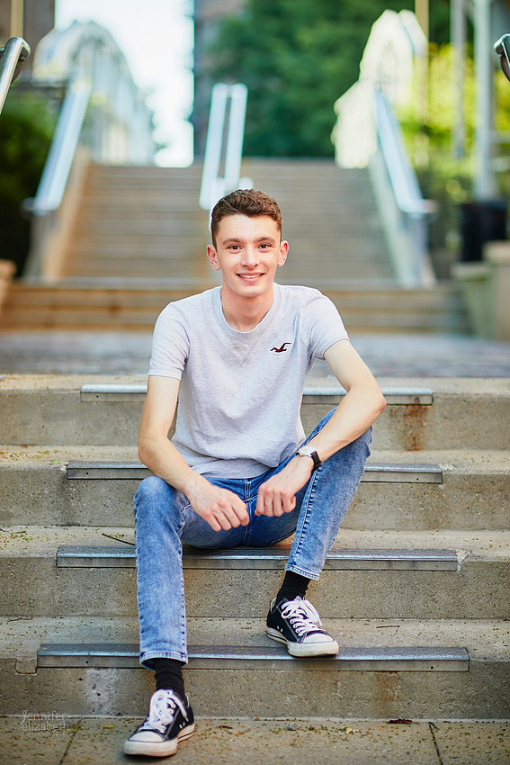 Ian: Senior Portrait Session at Nationwide Arena