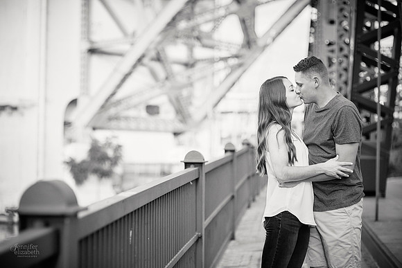 Gina & Allen: Engagement Session in the Flats in Downtown Cleveland
