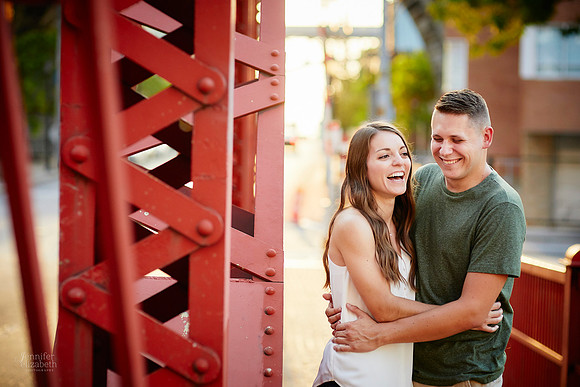 Gina & Allen: Engagement Session in the Flats in Downtown Cleveland