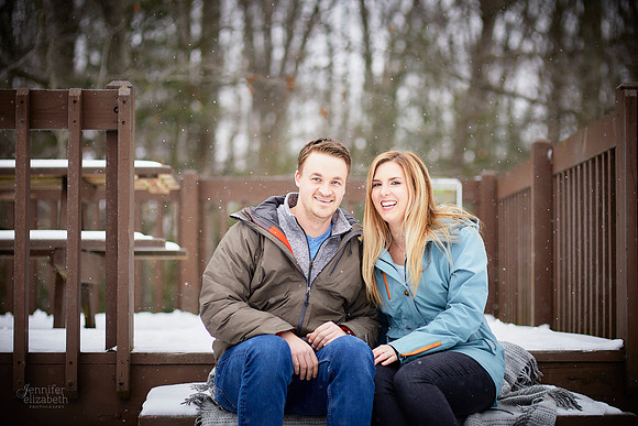 Emily & Brett: Winter Engagement in Brecksville Reservation