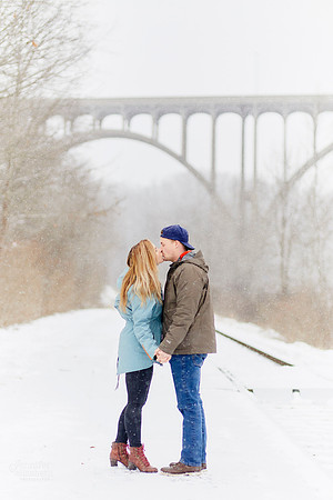 Emily & Brett: Winter Engagement in Brecksville Reservation