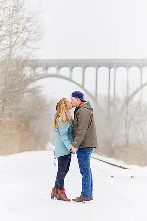 Emily & Brett: Winter Engagement in Brecksville Reservation