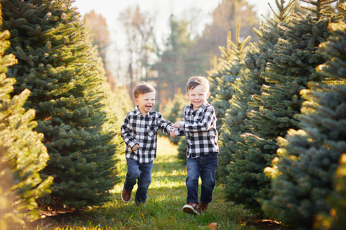 Holiday Tree Farm Mini Portrait Sessions at Sugar Pines Farm in Chesterland, Ohio