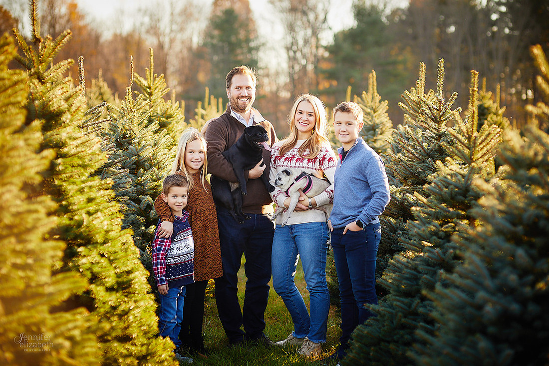 Holiday Tree Farm Mini Portrait Sessions at Sugar Pines Farm in Chesterland, Ohio