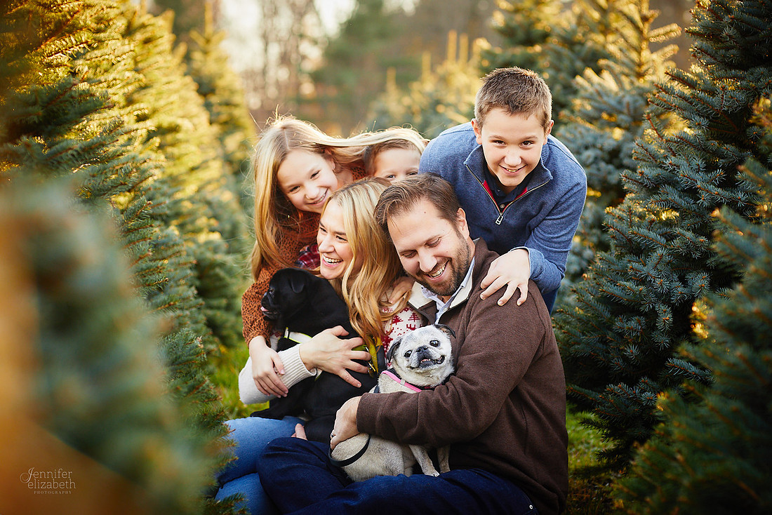 Holiday Tree Farm Mini Portrait Sessions at Sugar Pines Farm in Chesterland, Ohio