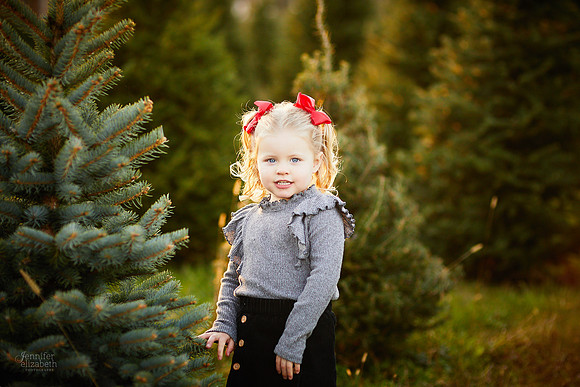 Holiday Tree Farm Mini Portrait Sessions at Sugar Pines Farm in Chesterland, Ohio