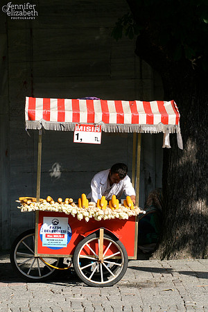 Roasted Corn in Istanbul, Turkey