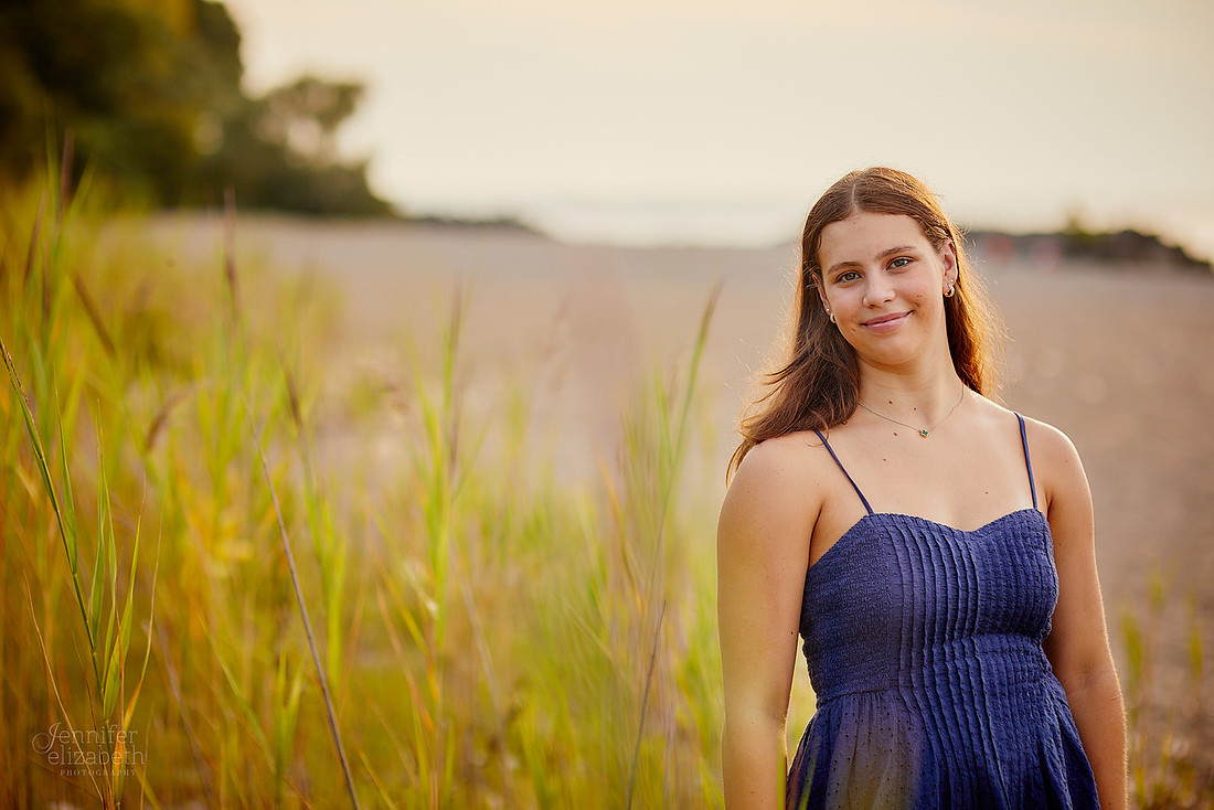 Nina: Senior Session at Kenneth J Sims Park Beach in Euclid