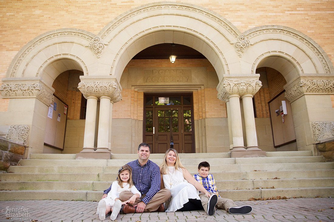The L Family's Fall Portrait Session at Denison University Campus in Granville, Ohio