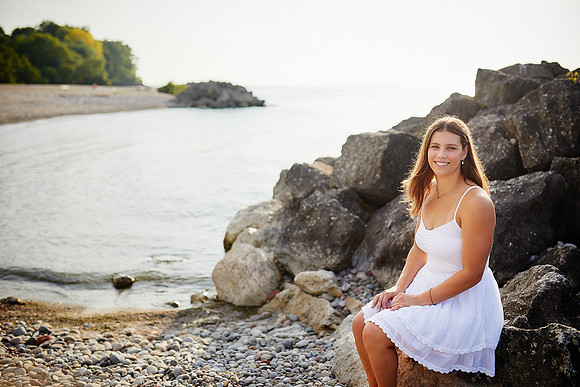 Nina: Senior Session at Kenneth J Sims Park Beach in Euclid