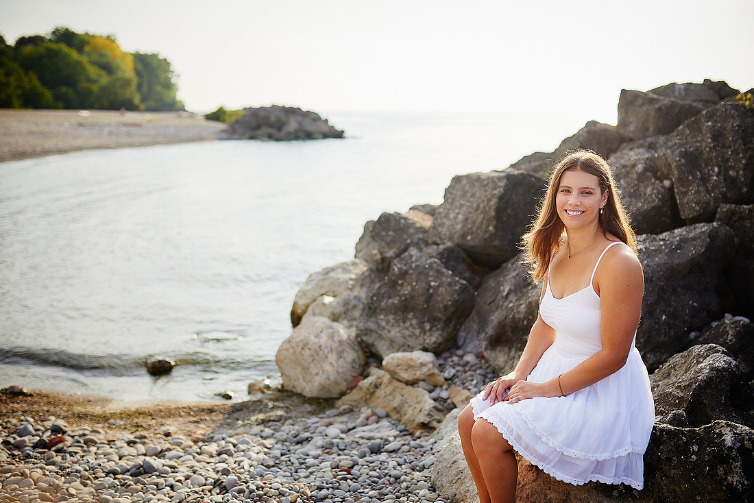 Nina: Senior Session at Kenneth J Sims Park Beach in Euclid