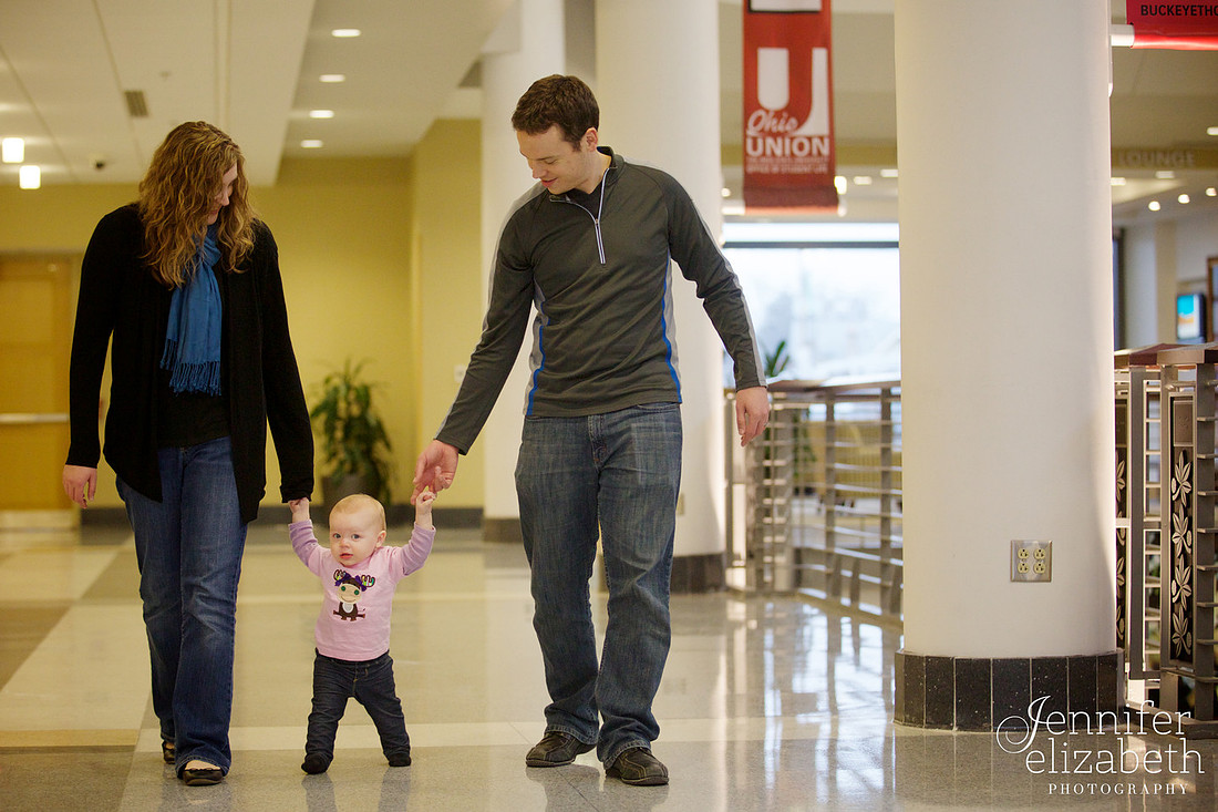Family Portrait Session in Columbus, Ohio at the Ohio Union at The Ohio State University