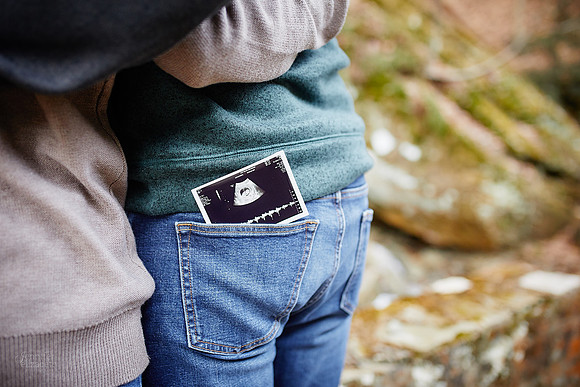 Gina & Allen: Baby Announcement at Henry Church Rock in the South Chagrin Reservation