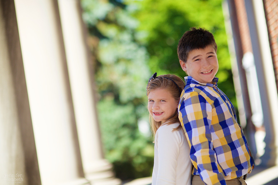 The L Family's Fall Portrait Session at Denison University Campus in Granville, Ohio
