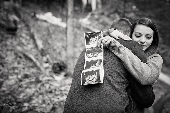 Gina & Allen: Baby Announcement at Henry Church Rock in the South Chagrin Reservation