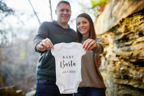 Gina & Allen: Baby Announcement at Henry Church Rock in the South Chagrin Reservation