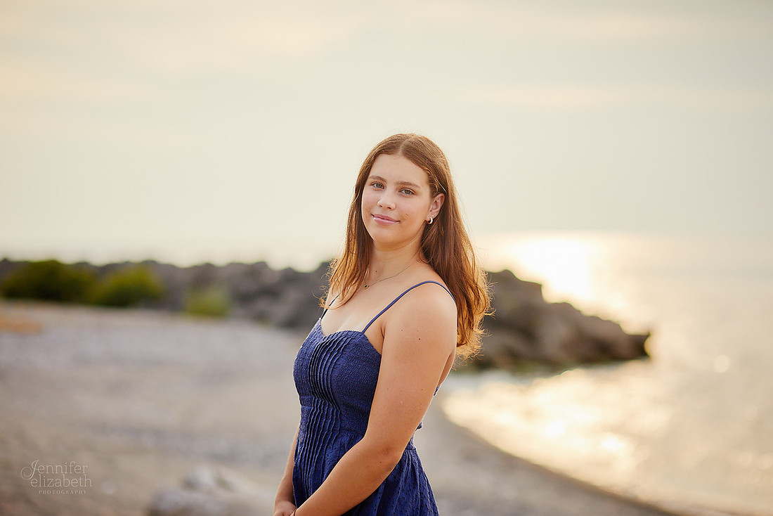 Nina: Senior Session at Kenneth J Sims Park Beach in Euclid