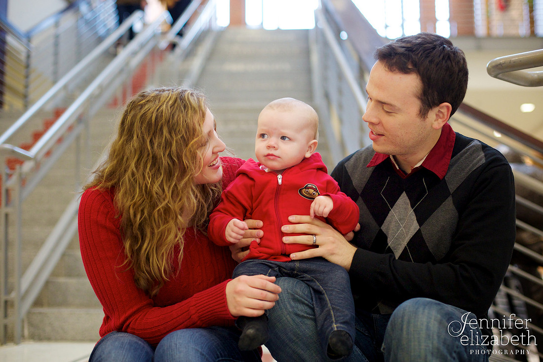 Family Portrait Session in Columbus, Ohio at the Ohio Union at The Ohio State University