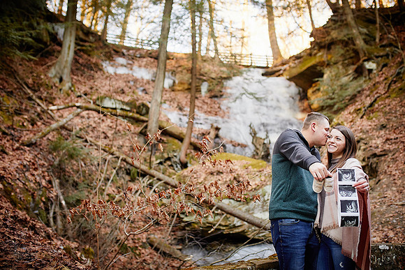 Gina & Allen: Baby Announcement at Henry Church Rock in the South Chagrin Reservation
