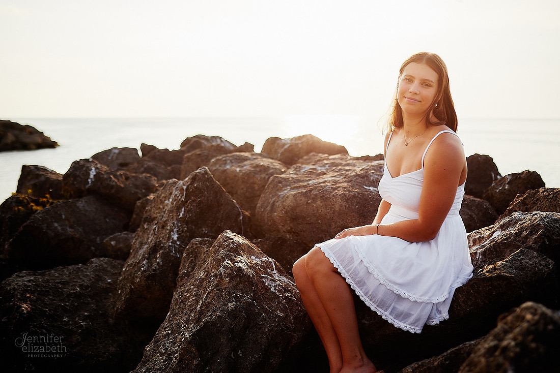 Nina: Senior Session at Kenneth J Sims Park Beach in Euclid
